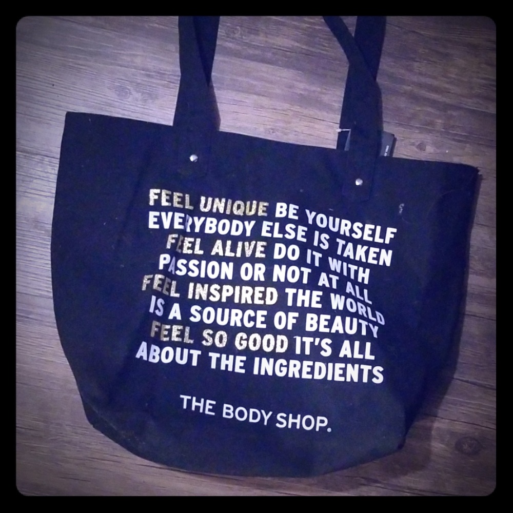 Body Shop black canvas bag
